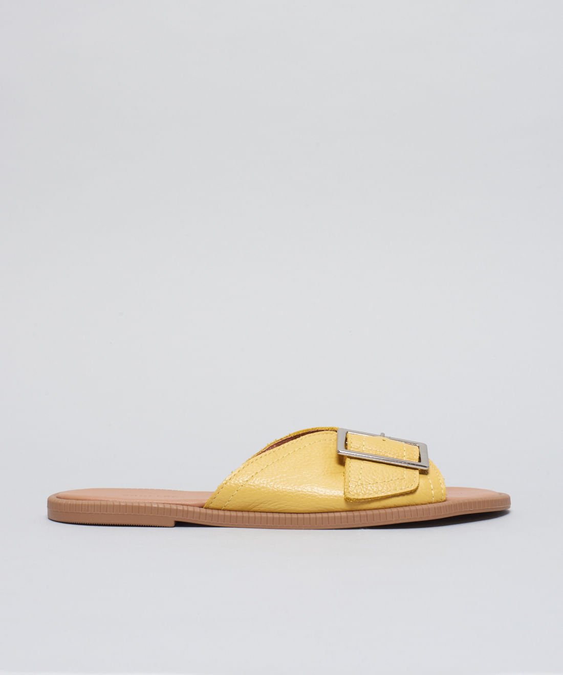 Rasteira Couro Fivela Laura - Camomila