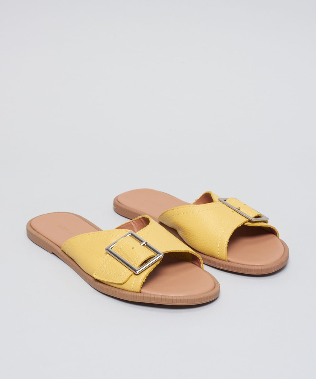 Rasteira Couro Fivela Laura - Camomila Amarelo 2