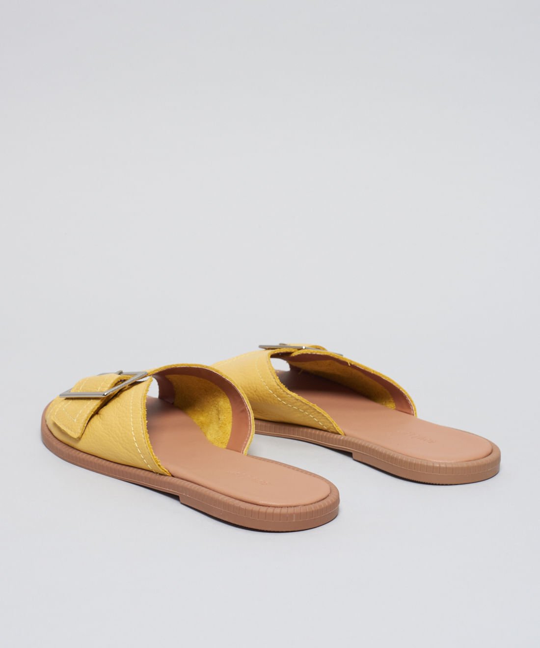 Rasteira Couro Fivela Laura - Camomila Amarelo 3