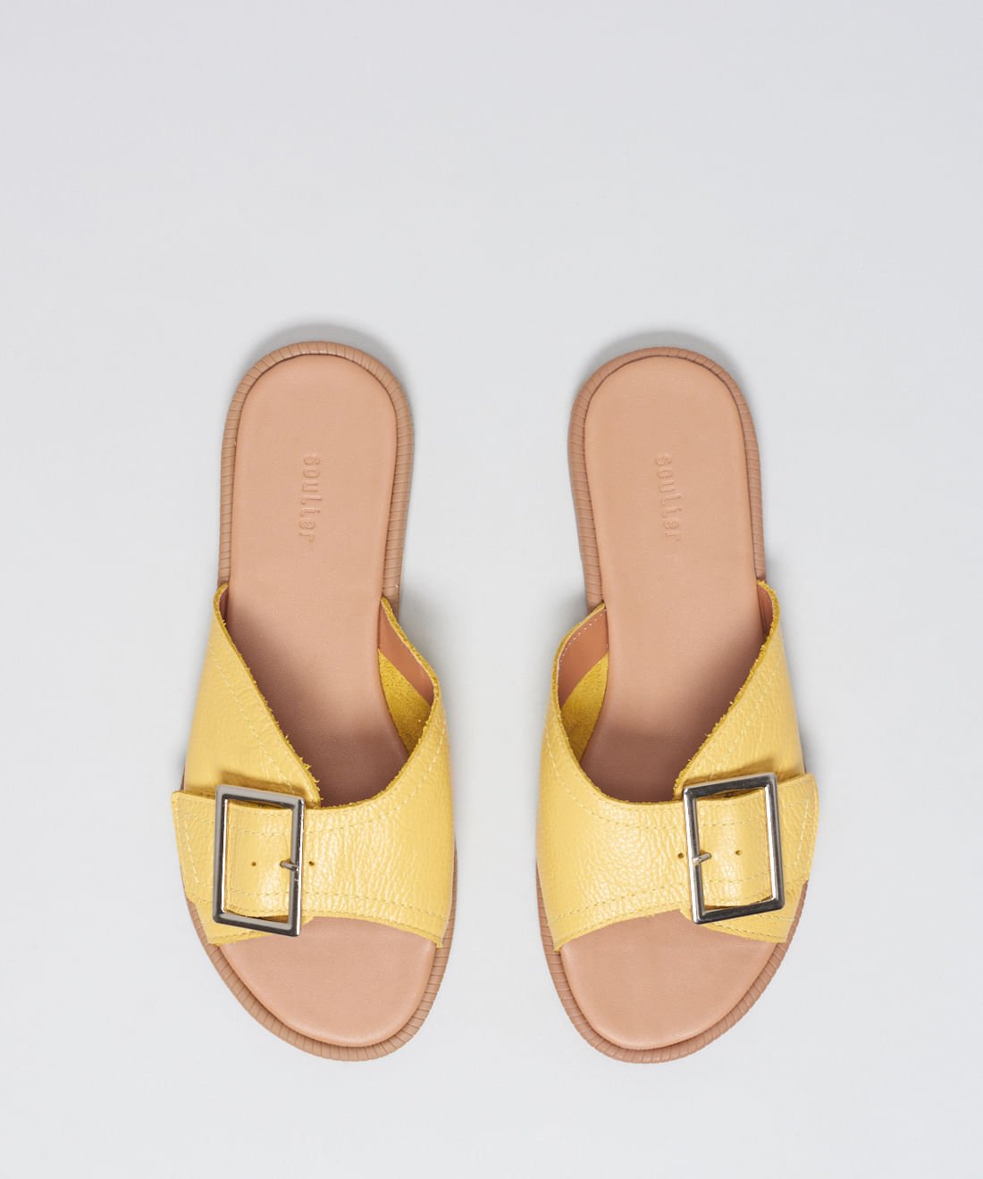 Rasteira Couro Fivela Laura - Camomila Amarelo 4