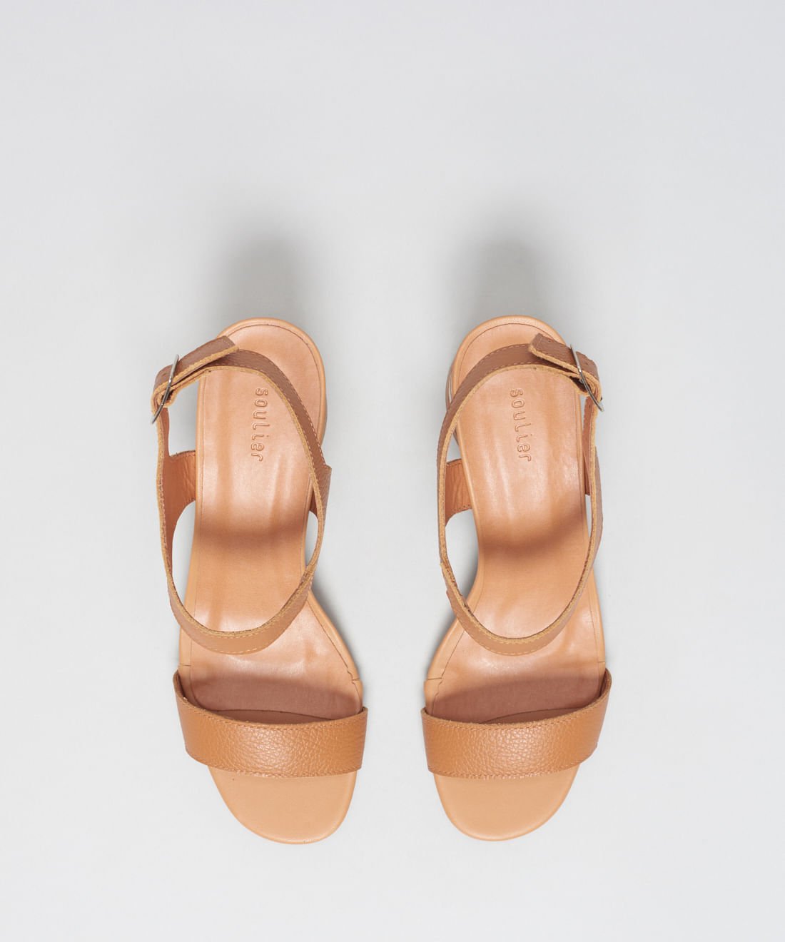 Sandalia Media Couro Listra Duo - Listra Duo Caramelo Marrom 4