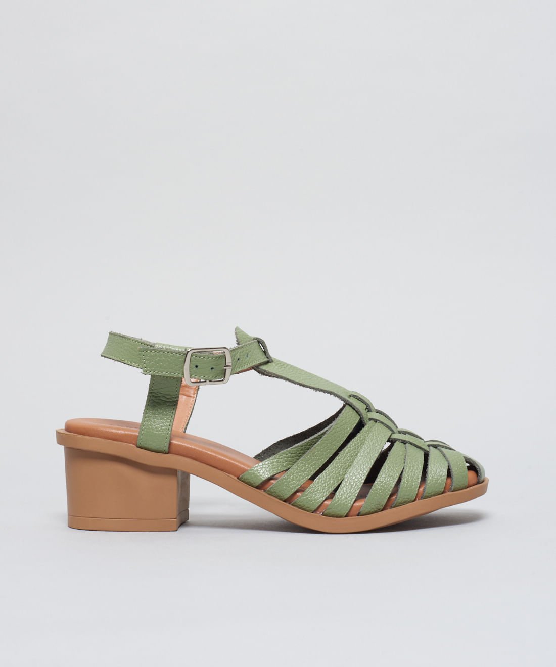 Sandalia Media Couro Maite - Pistache