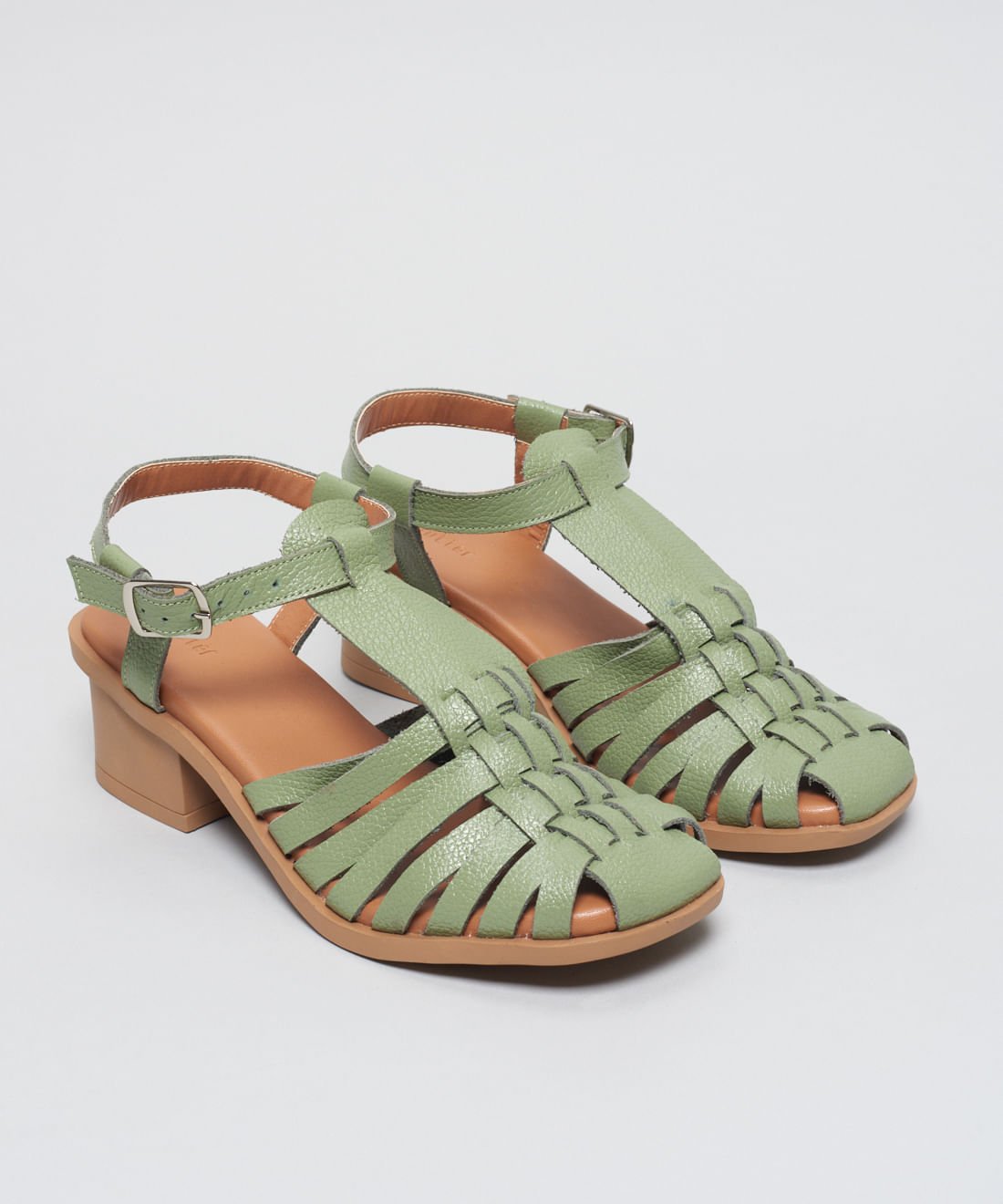 Sandalia Media Couro Maite - Pistache Verde 2