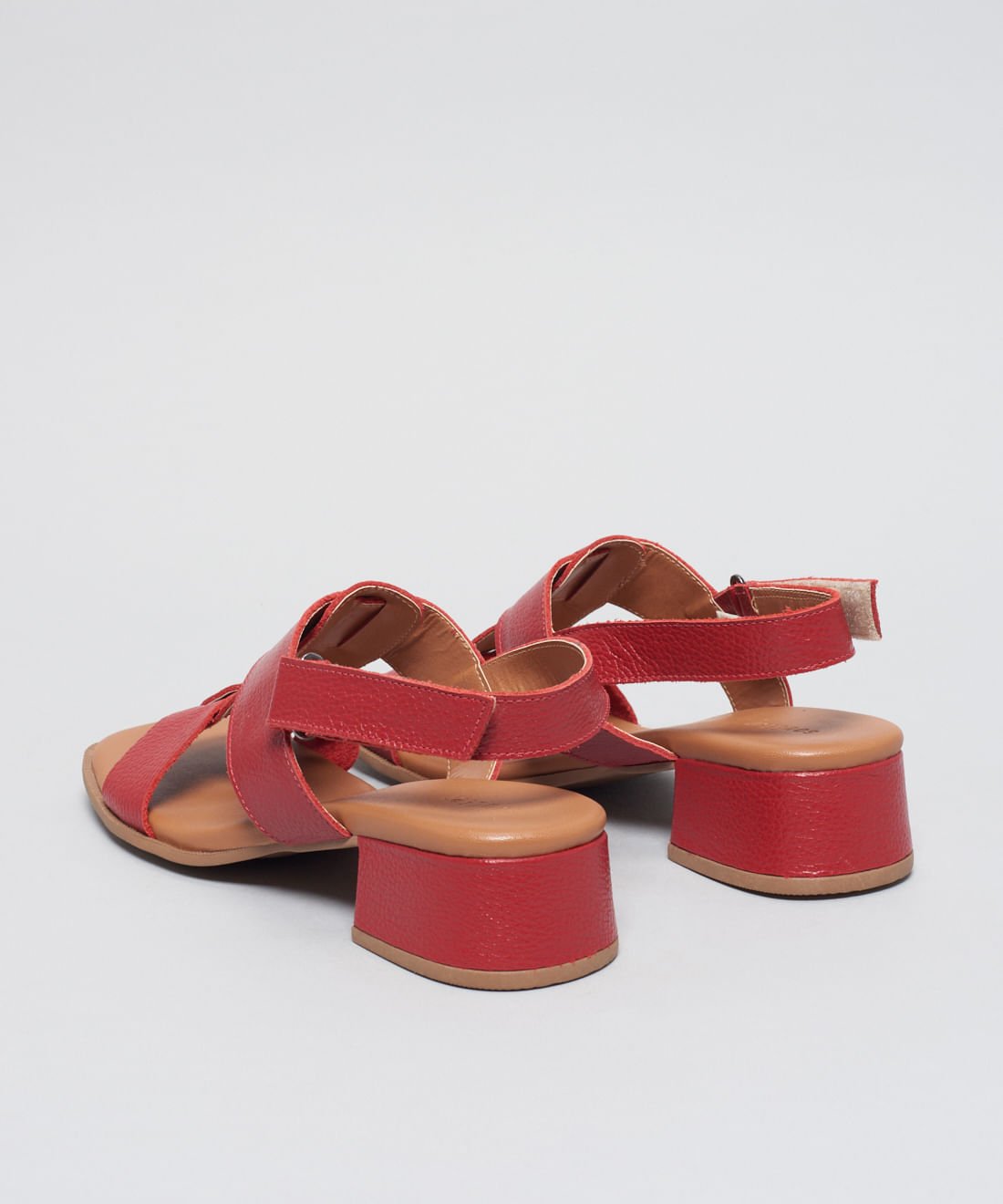 Sandalia Media Couro Liz - Vermelho Vermelho 3
