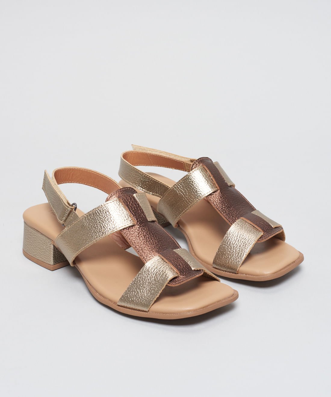 Sandalia Media Couro Liz - Prata Velho Prata Velho 2