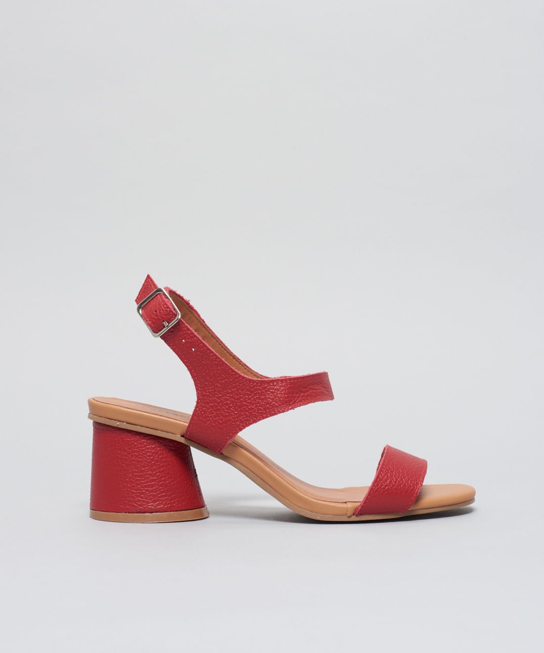 Sandalia Media Couro Catarina - Vermelho