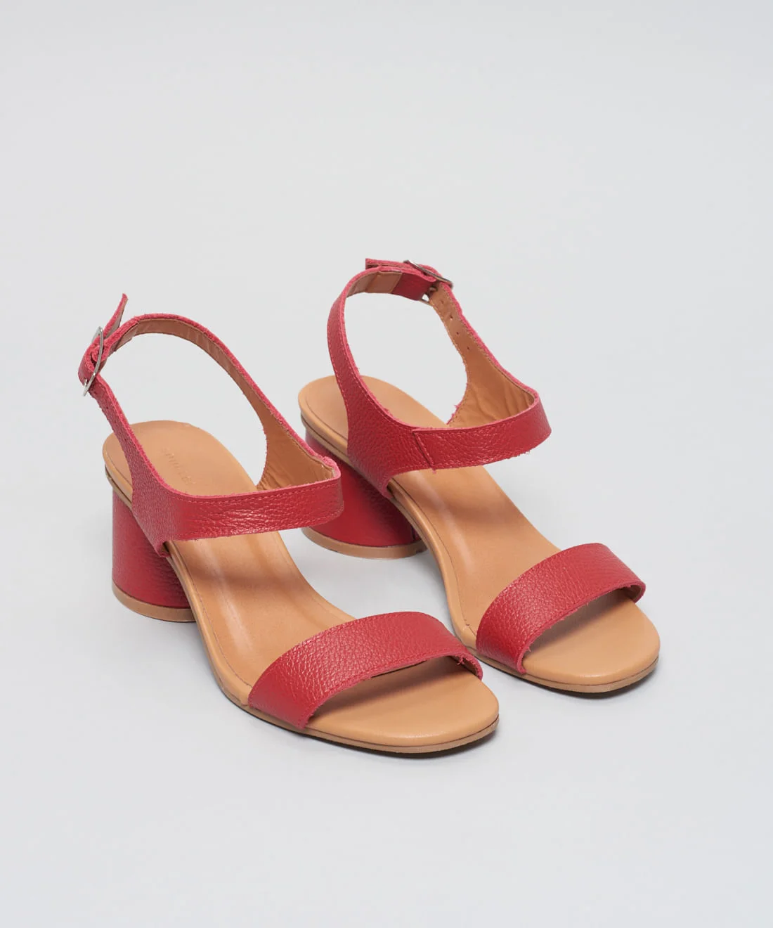 Sandalia Media Couro Catarina - Vermelho Vermelho 2