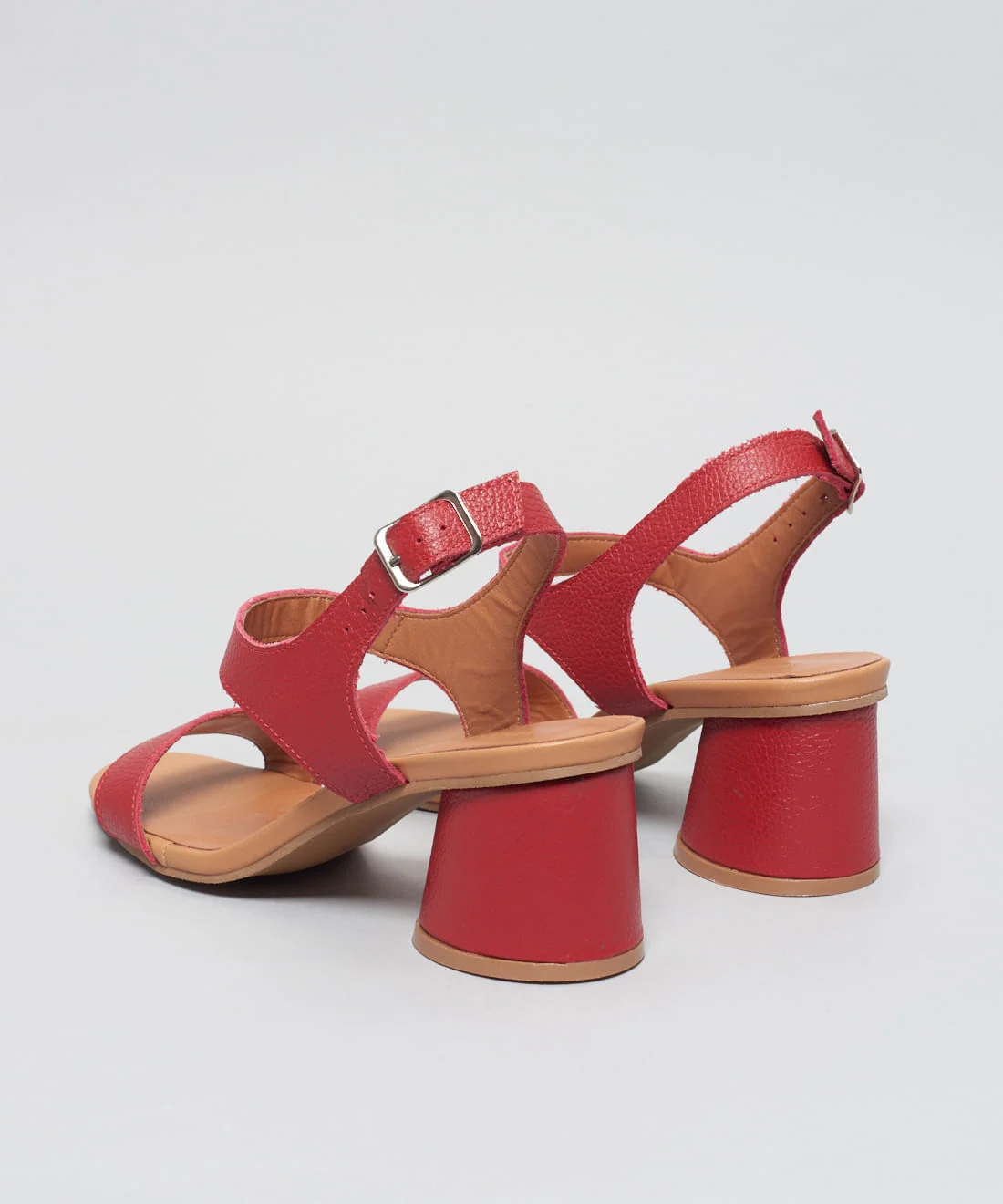 Sandalia Media Couro Catarina - Vermelho Vermelho 3