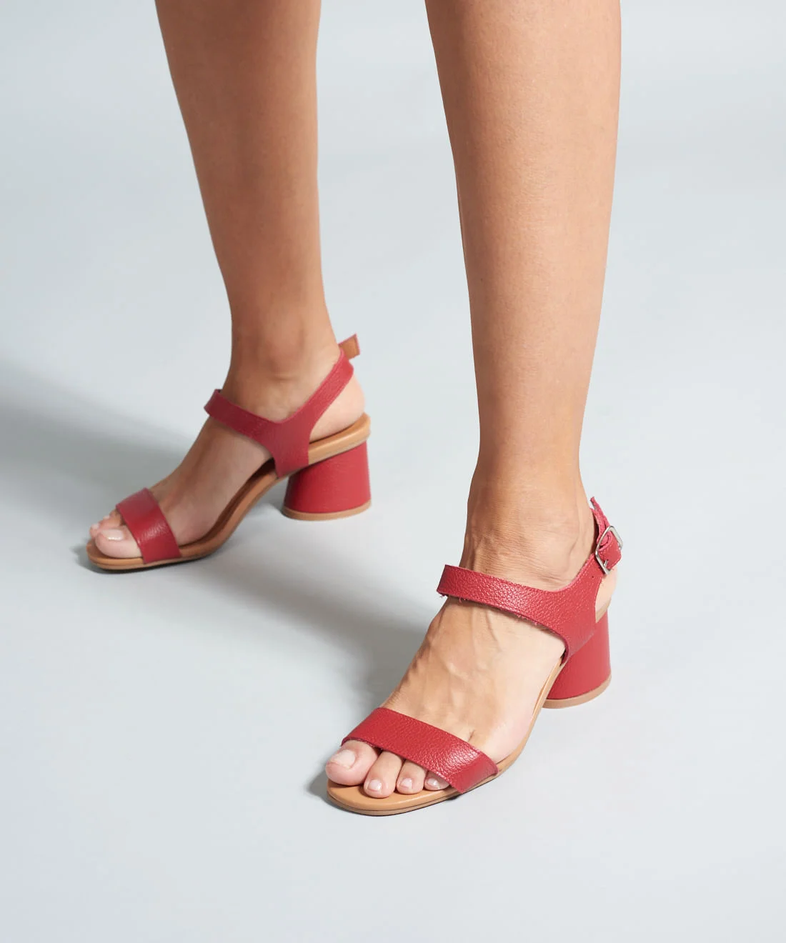 Sandalia Media Couro Catarina - Vermelho Vermelho 5