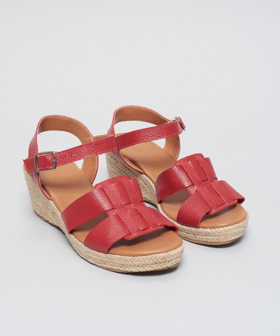Anabela Couro Pescador Duo - Vermelho Vermelho 2
