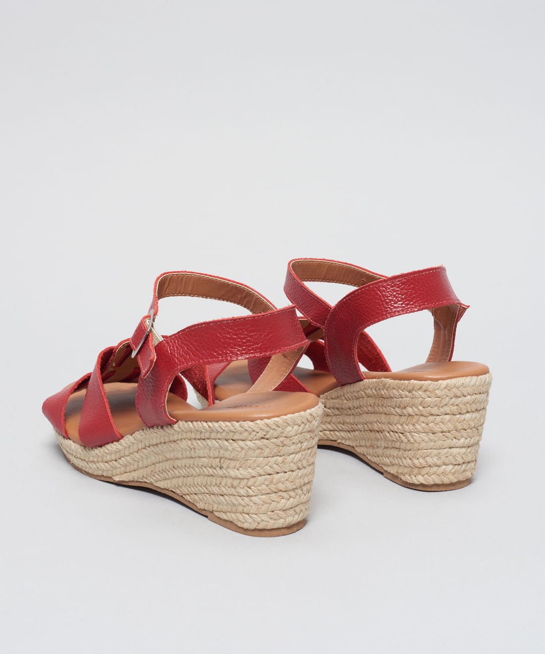 Anabela Couro Pescador Duo - Vermelho Vermelho 3