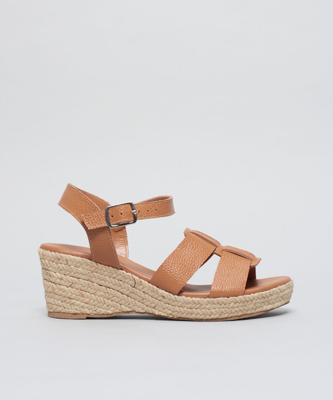 Anabela Couro Pescador Duo - Caramelo