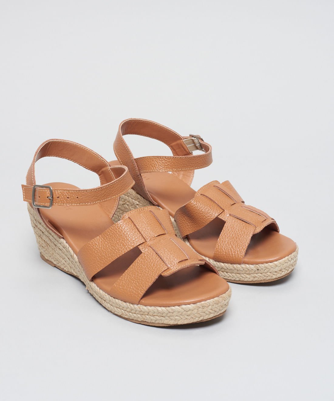 Anabela Couro Pescador Duo - Caramelo Caramelo 2