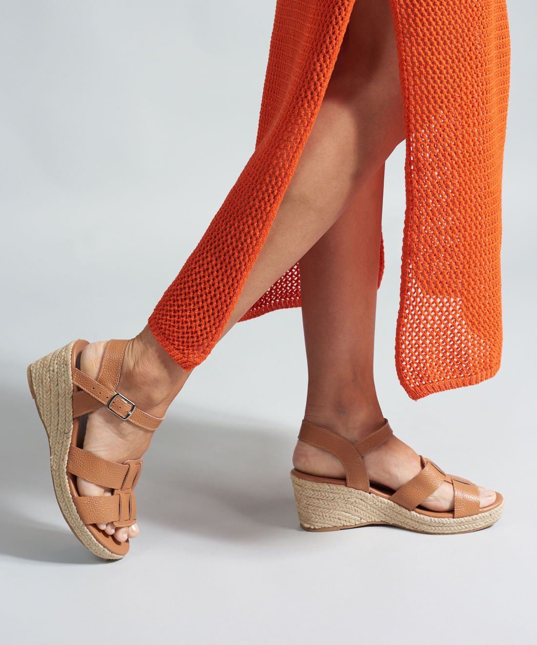 Anabela Couro Pescador Duo - Caramelo Caramelo 5