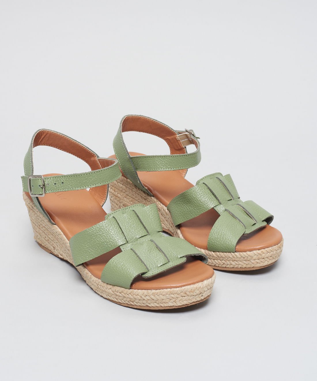 Anabela Couro Pescador Duo - Pistache Verde 2