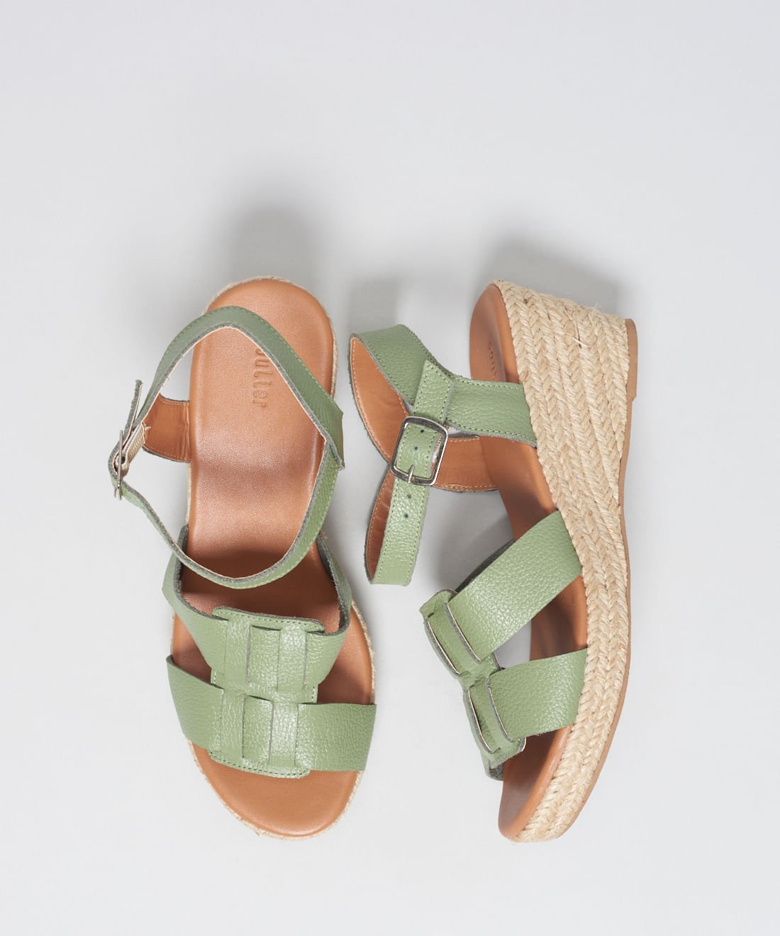 Anabela Couro Pescador Duo - Pistache Verde 4