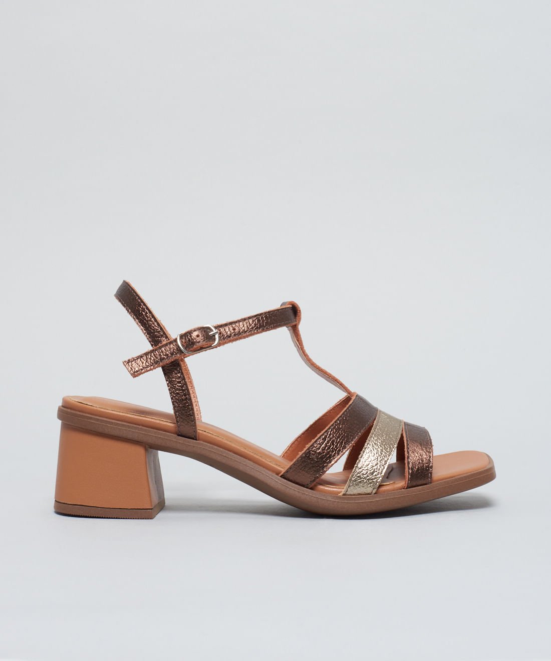 Sandalia Media Tricouro - Bronze