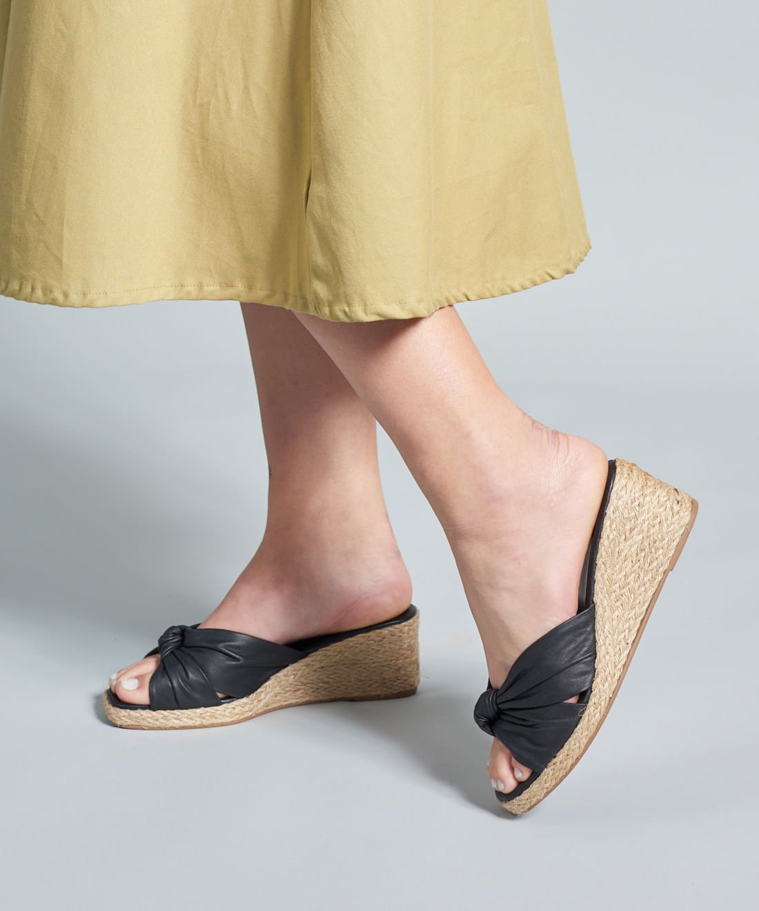 Anabela Couro No - Preto Preto 5