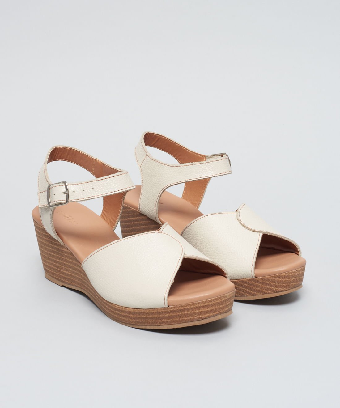 Anabela Couro Julia - Offwhite Off White 2