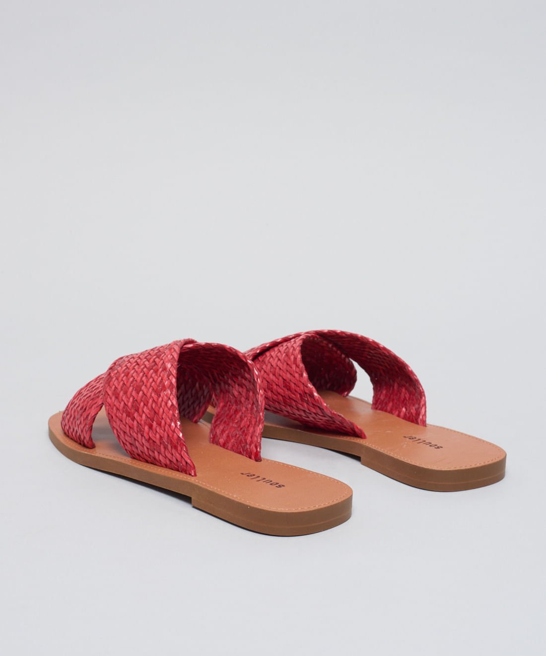 Rasteira Basica Tresse Cruzado - Vermelho Vermelho 3