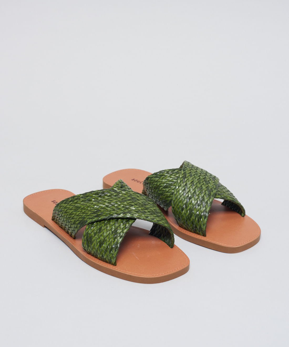 Rasteira Basica Tresse Cruzado - Pistache Verde 2