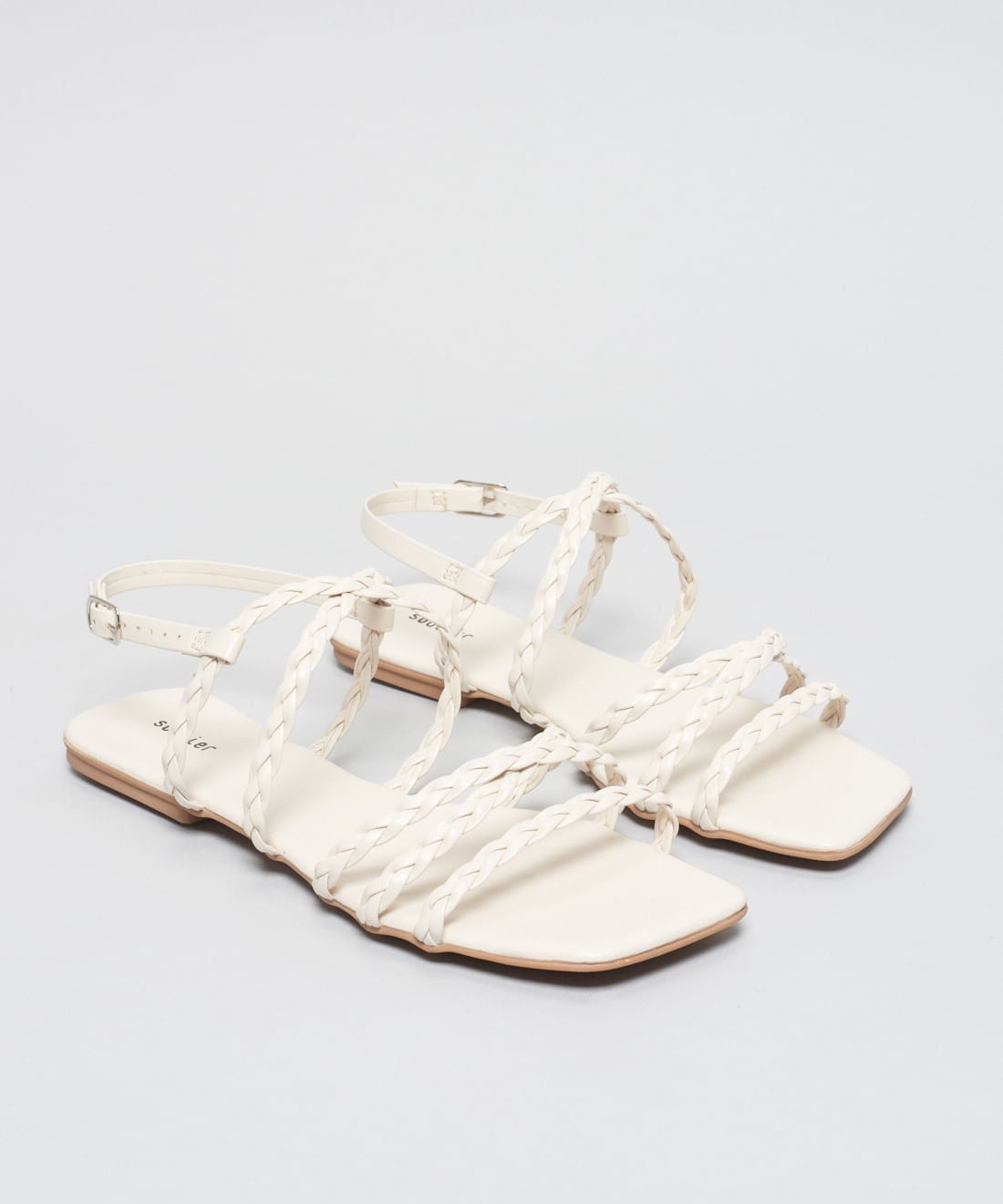 Rasteira Basica Trancinha Soft - Offwhite Branco 2