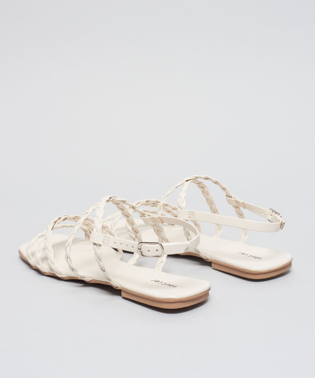 Rasteira Basica Trancinha Soft - Offwhite Branco 3