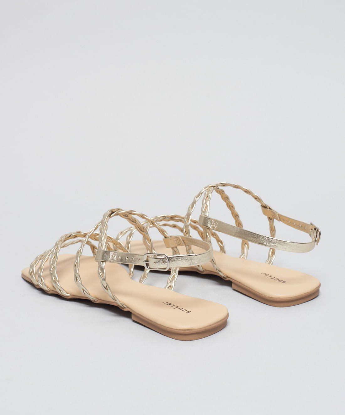 Rasteira Basica Trancinha Soft - Prata Velho Prata Velho 3