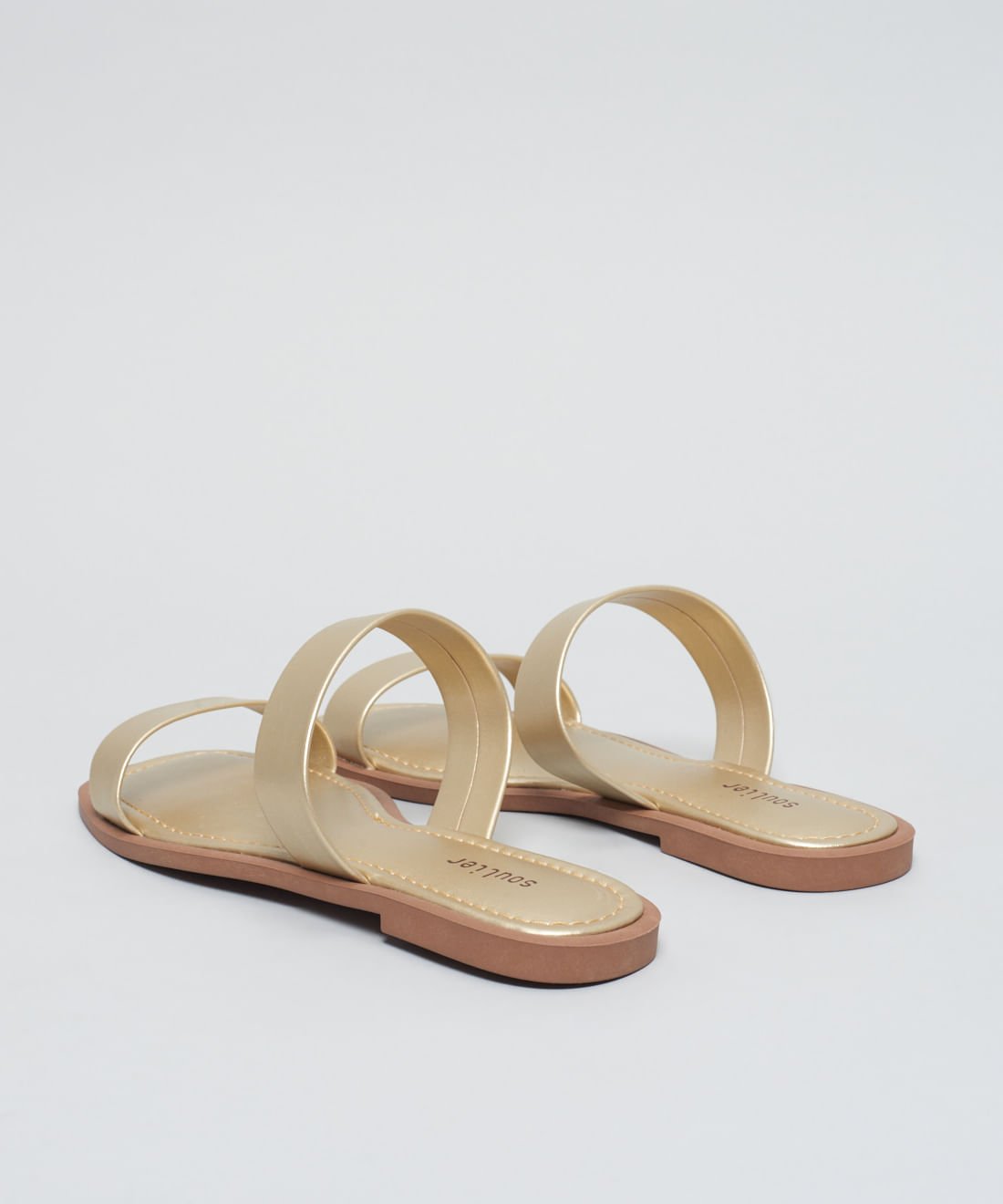 Rasteira Basica Soft Gabi - Prata Velho Dourado 3