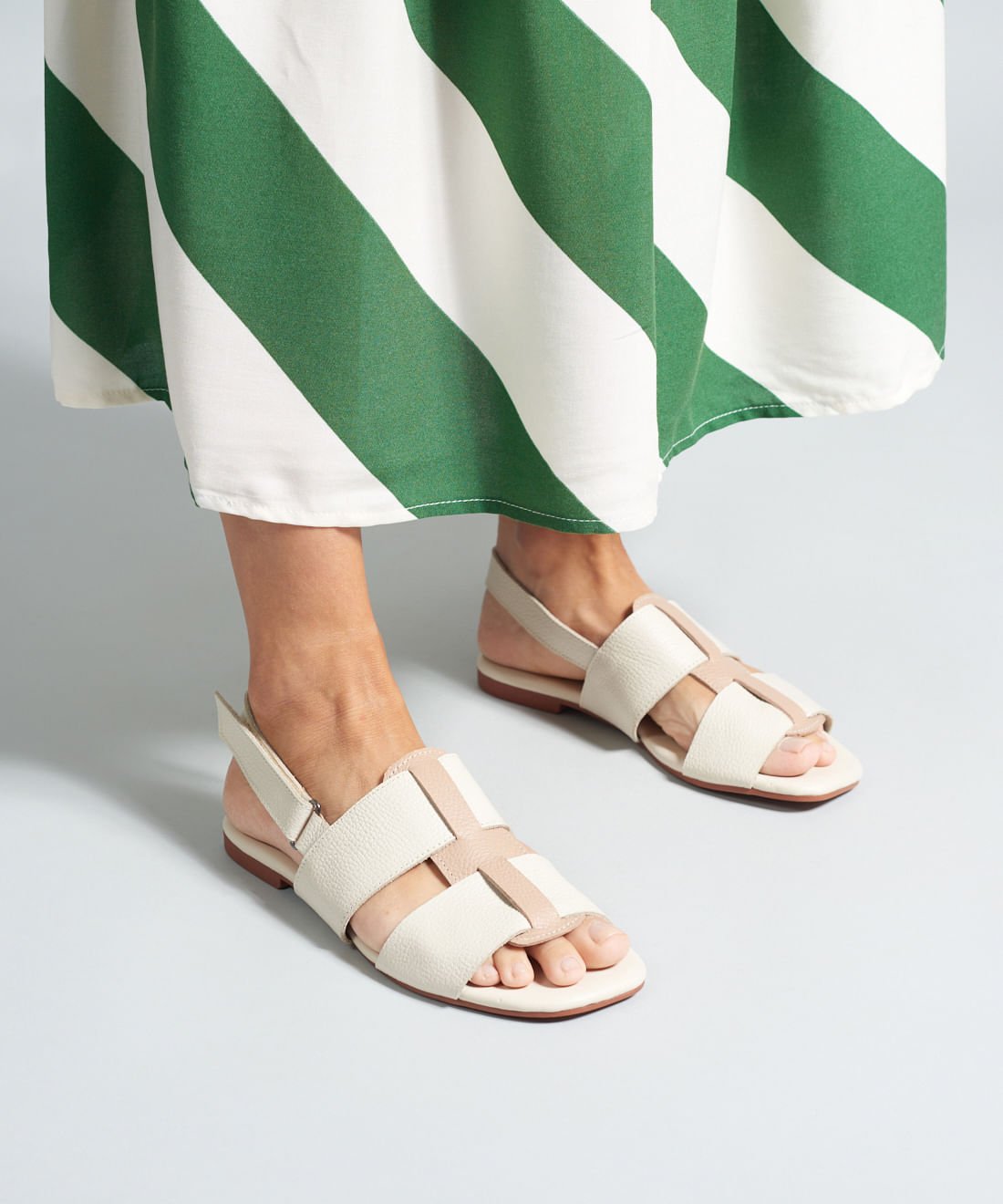 Rasteira Basica Couro Liz - Offwhite Branco 5