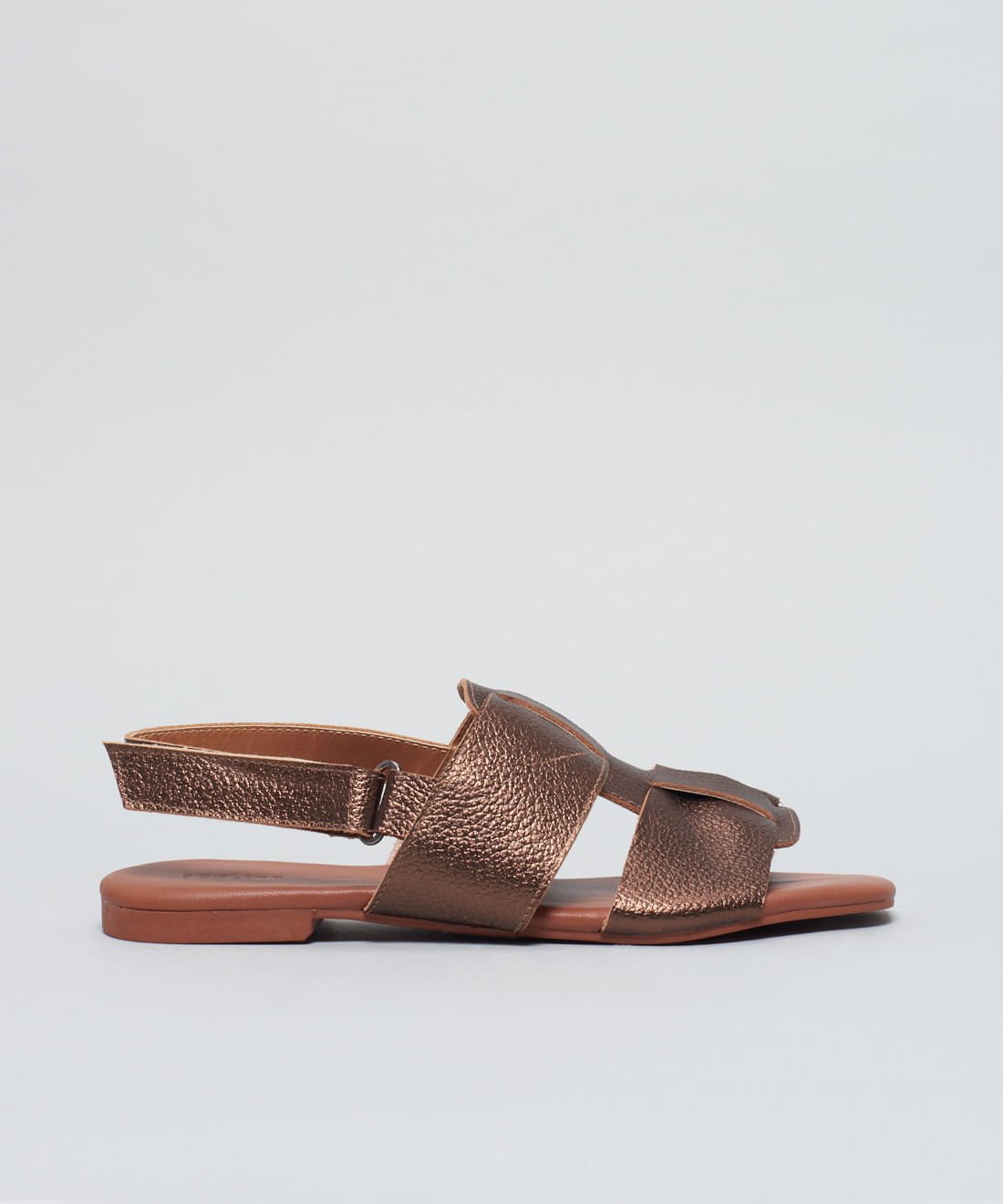 Rasteira Basica Couro Liz - Bronze