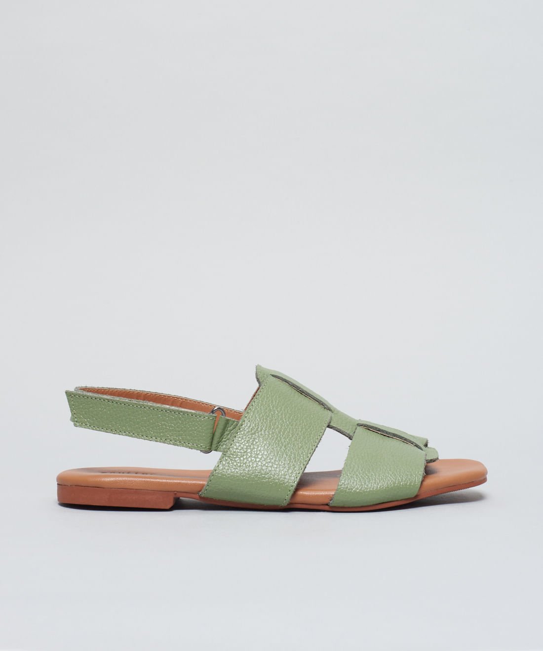 Rasteira Basica Couro Liz - Pistache