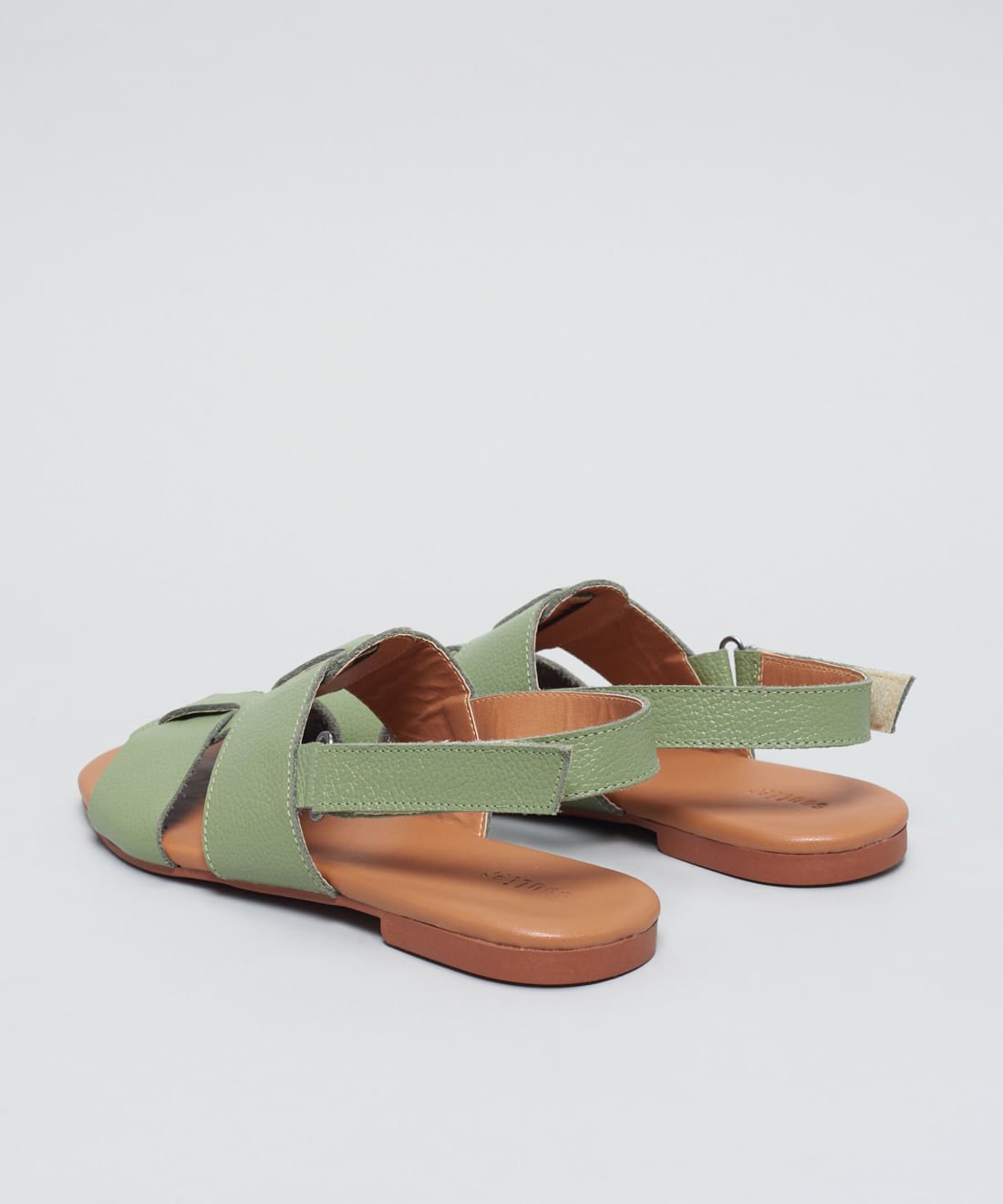 Rasteira Basica Couro Liz - Pistache Verde 3