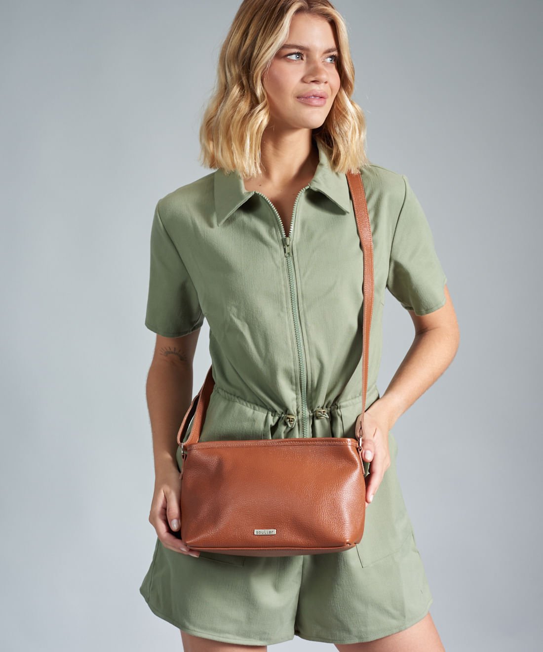 Bolsa p Couro Camila - Mousse Marrom 4