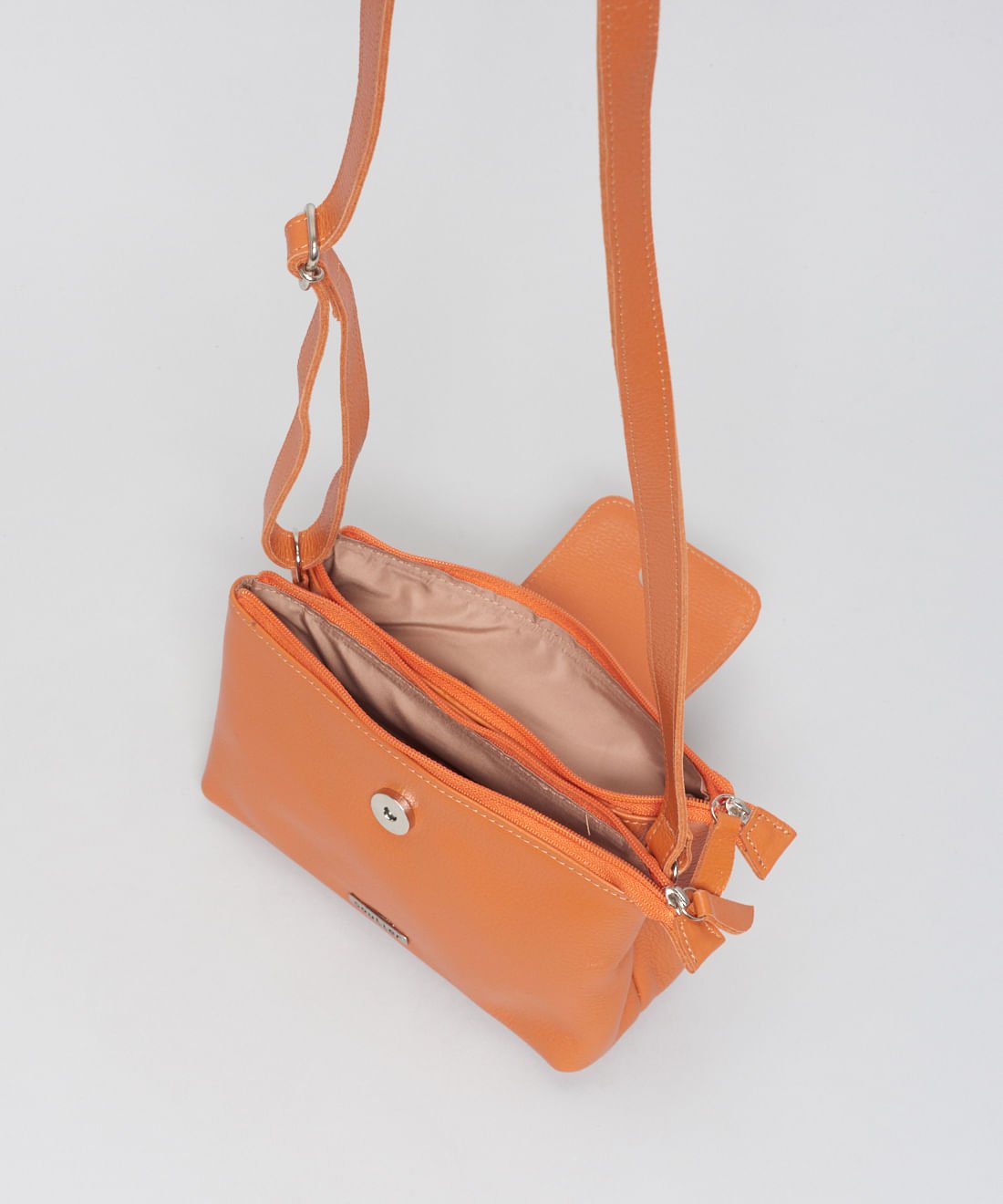 Bolsa p Couro Fernanda - Tangerina Laranja 3