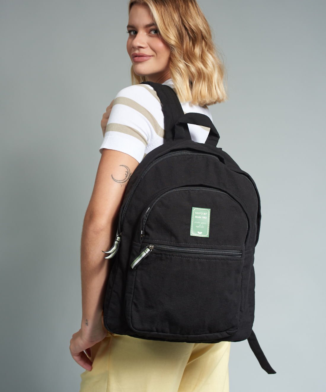 Mochila Lona Luisa - Preto Preto 5