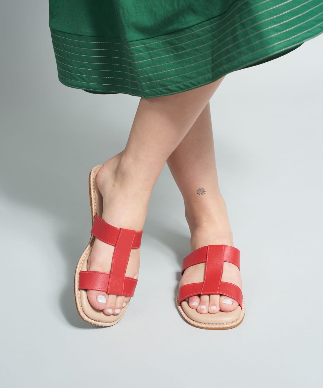 Rasteira Basica Soft Mari - Vermelho Vermelho 5