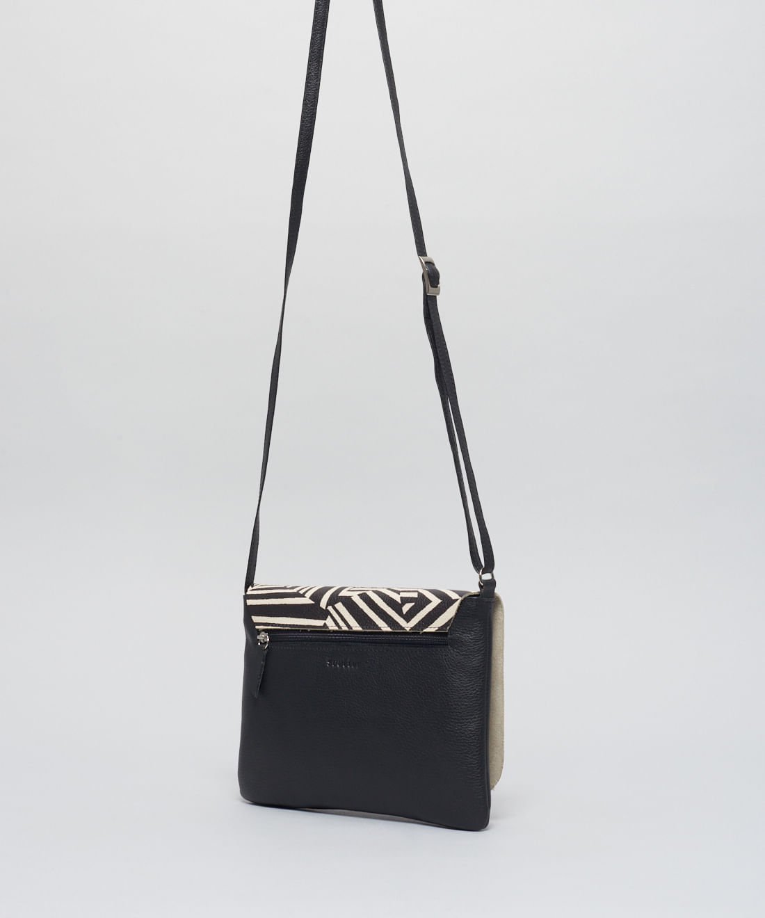 Bolsa Blues Listra Duo - Listra Duo Preto Preto/Branco 2