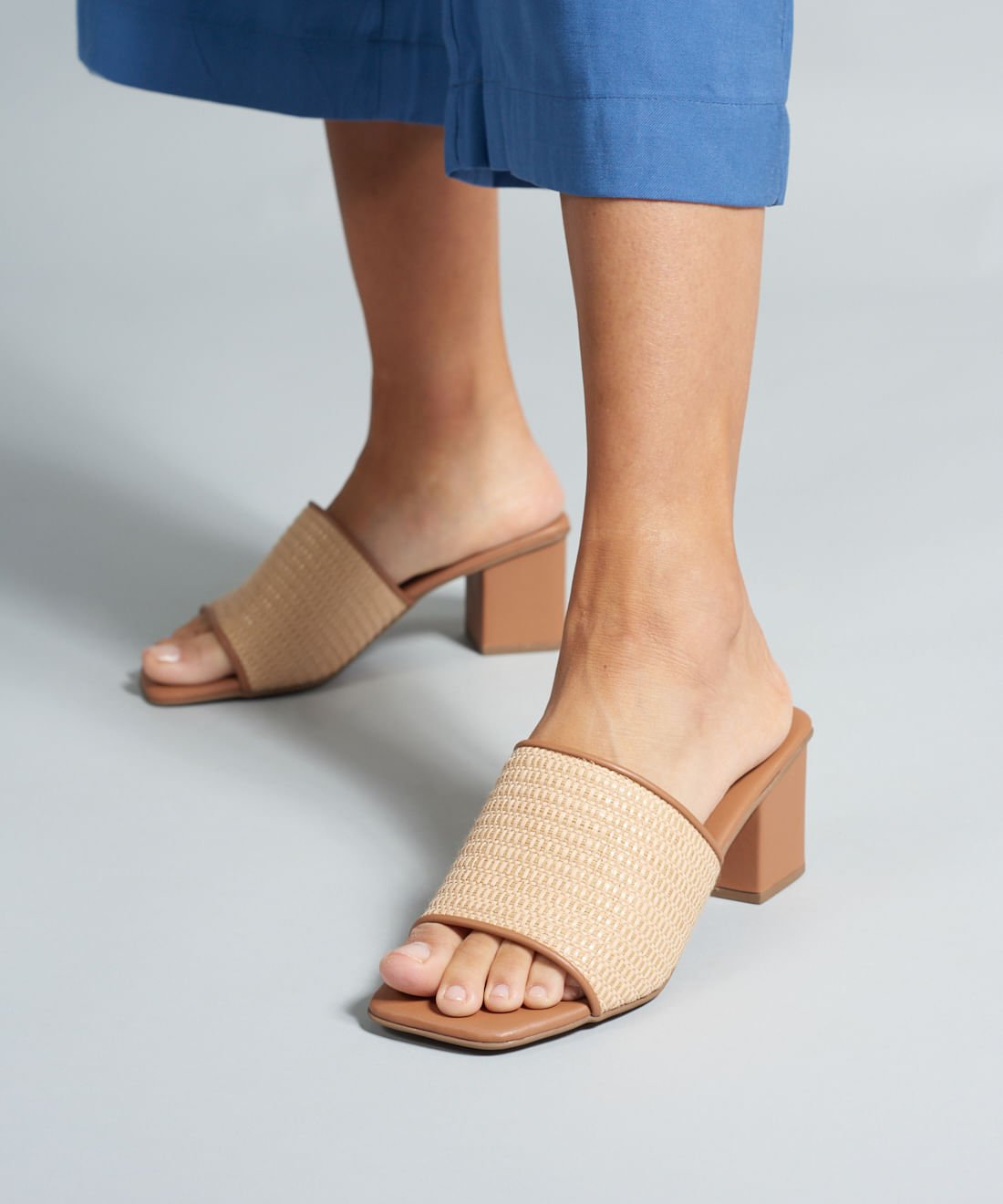 Sandalia Media Rafia Grazi - Palha Natural Bege 5