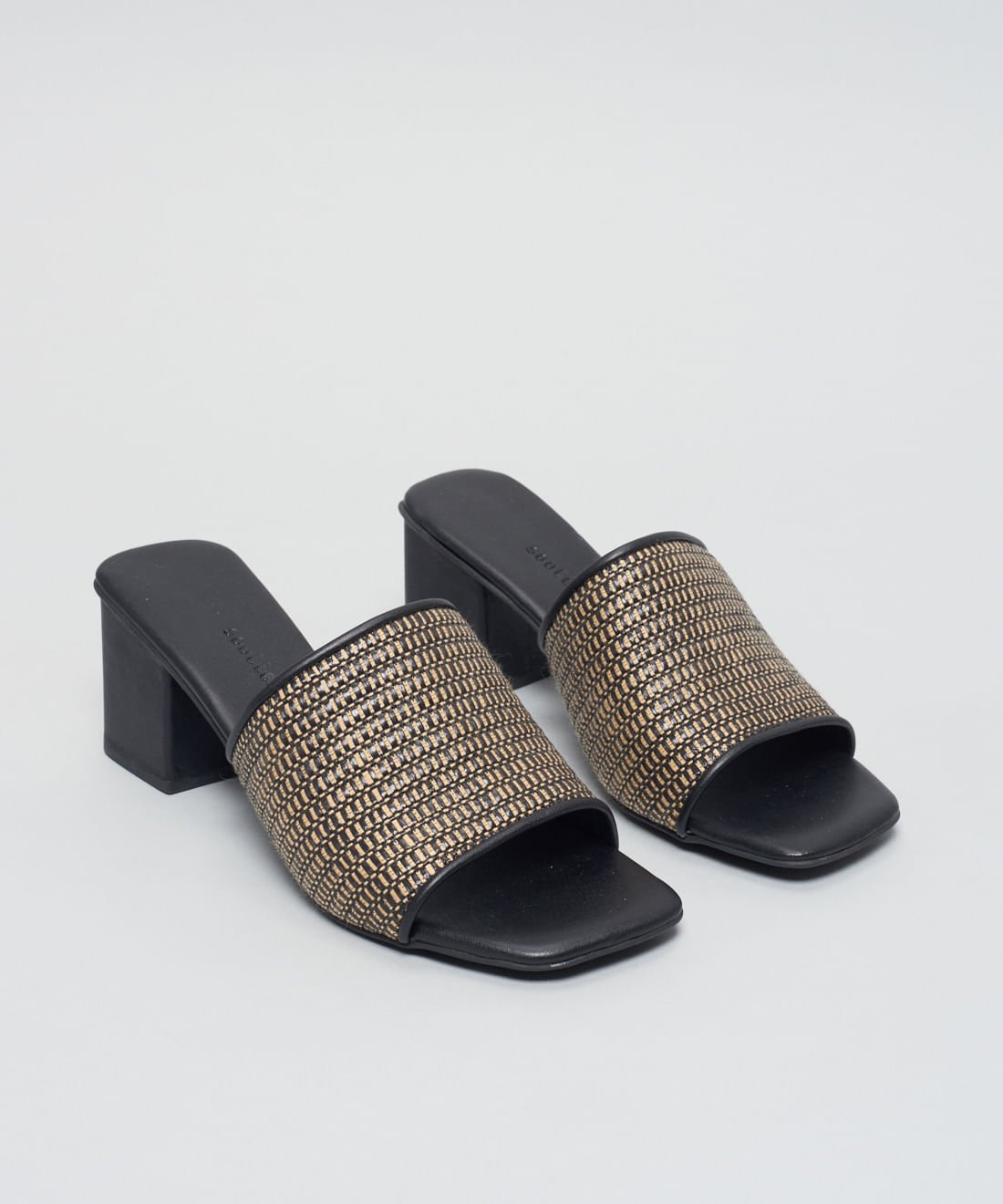 Sandalia Media Rafia Grazi - Palha Preto Preto/Palha 2