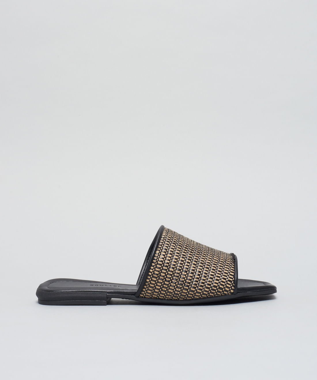 Rasteira Rafia Basica - Palha Preto