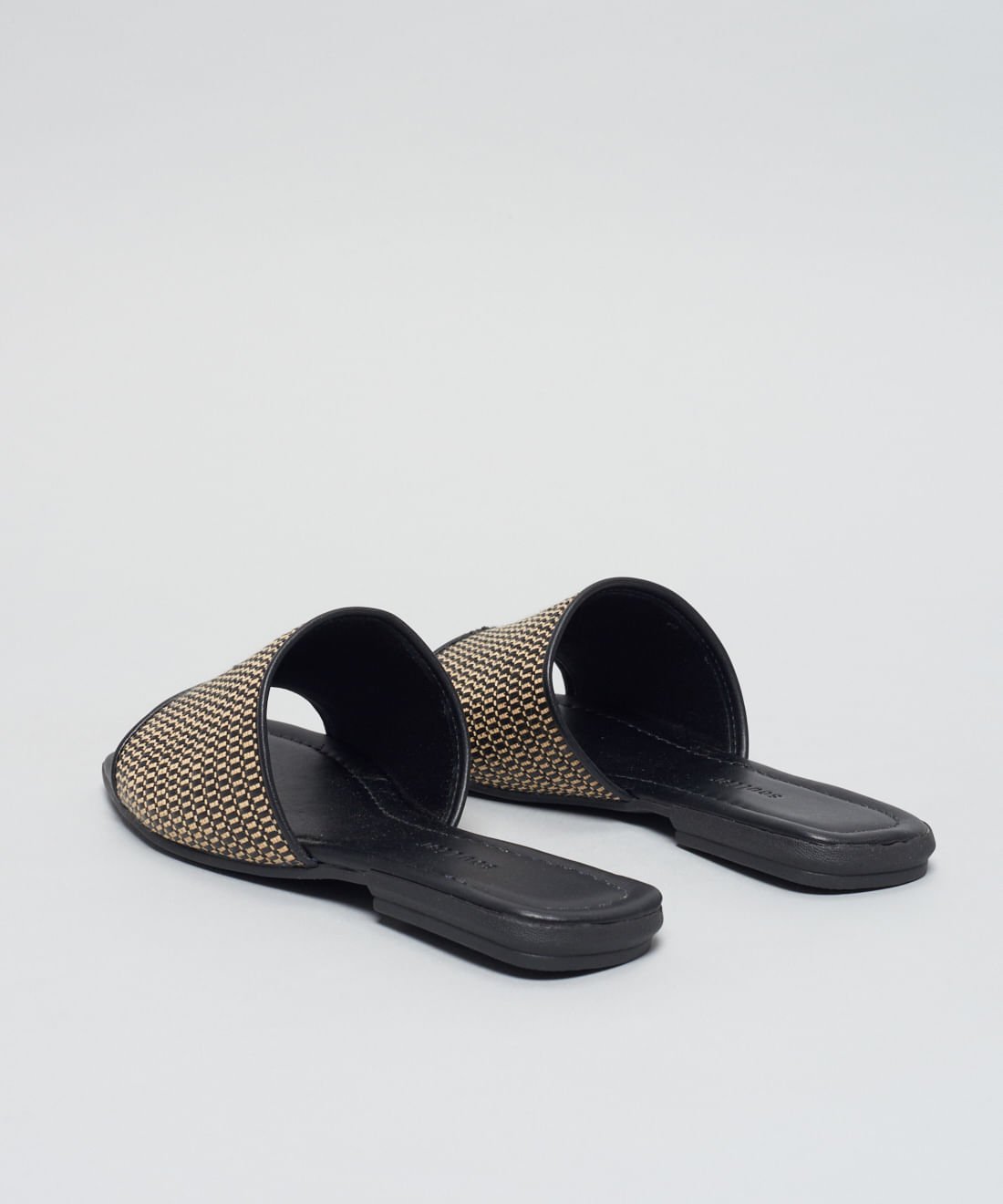 Rasteira Rafia Basica - Palha Preto Preto/Palha 3