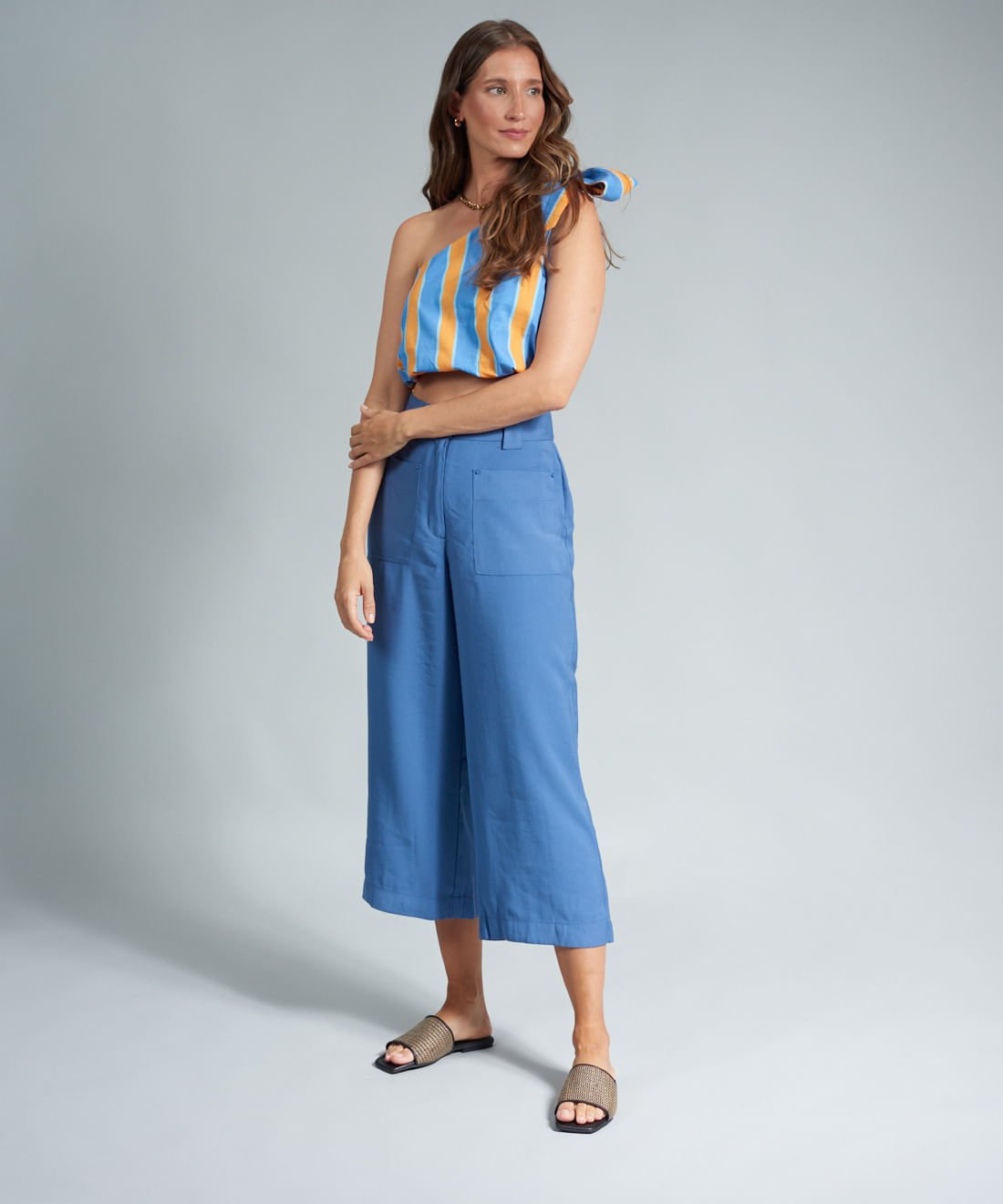 Rasteira Rafia Basica - Palha Preto Preto/Palha 5