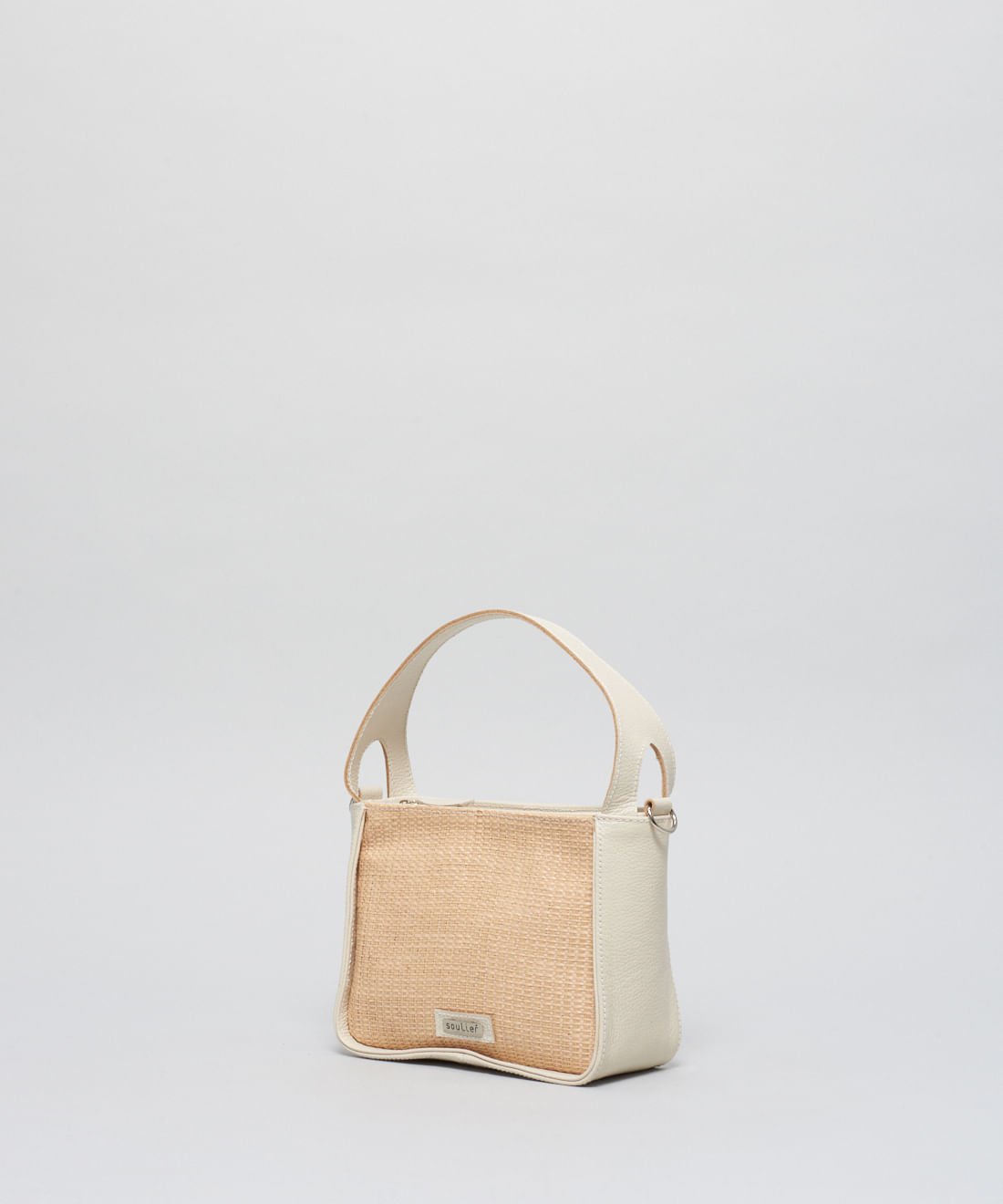 Bolsa p Couro Rafia - Palha Natural Bege 3
