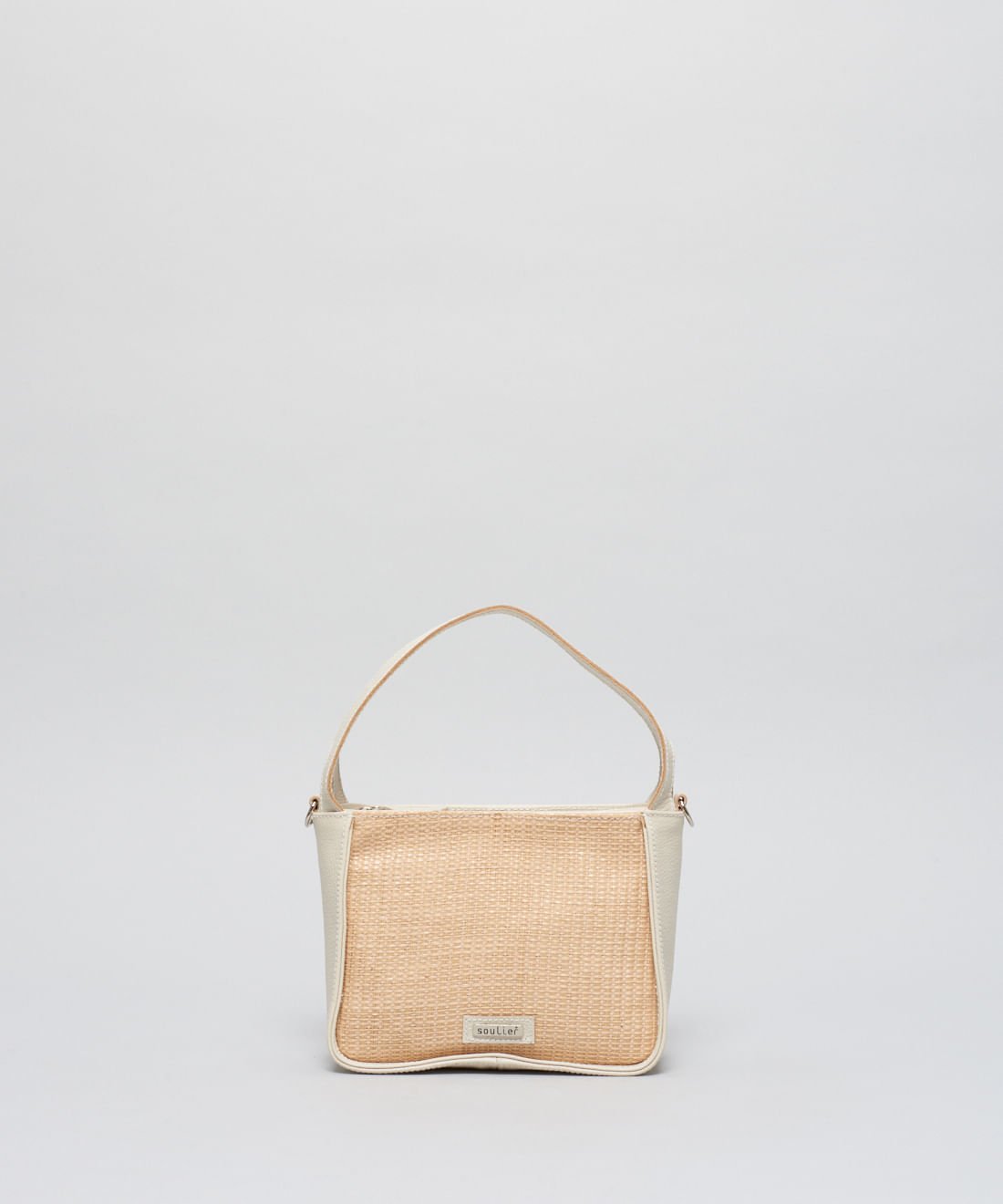 Bolsa p Couro Rafia - Palha Natural Bege 4