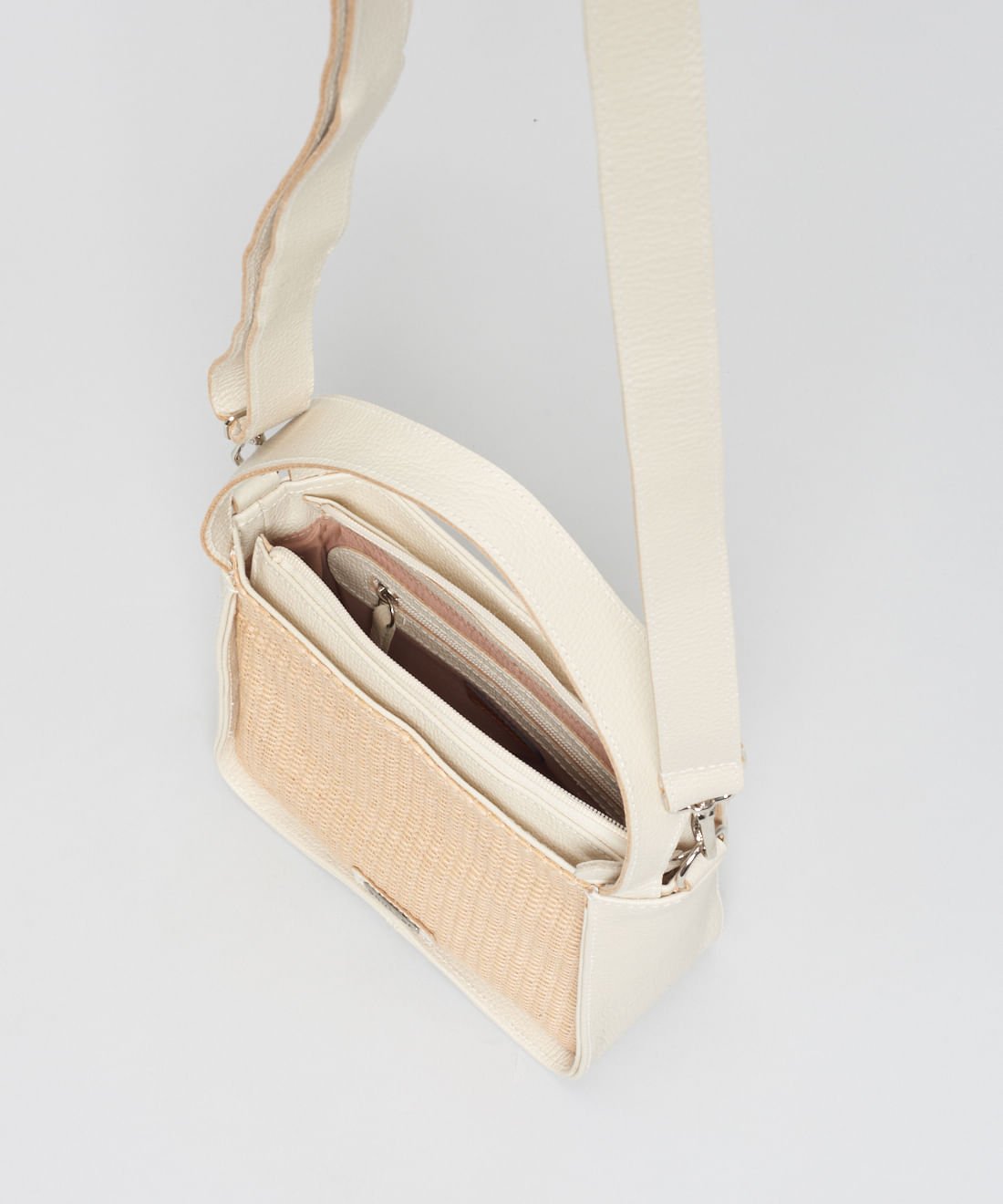 Bolsa p Couro Rafia - Palha Natural Bege 5