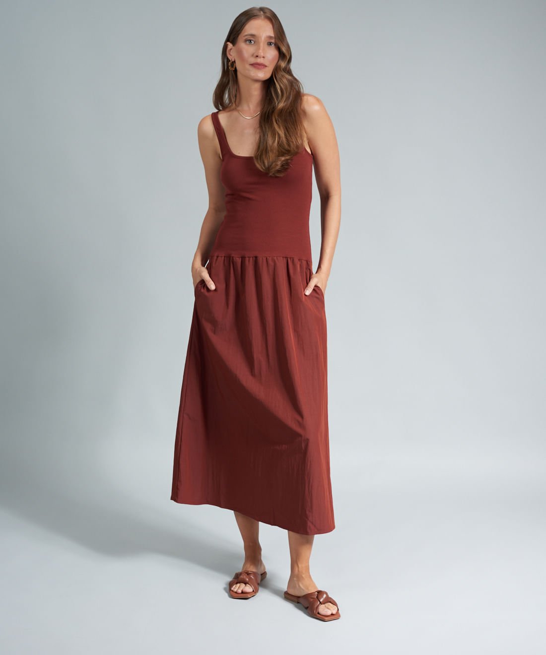 Rasteira Basica Soft No - Mousse Marrom 5