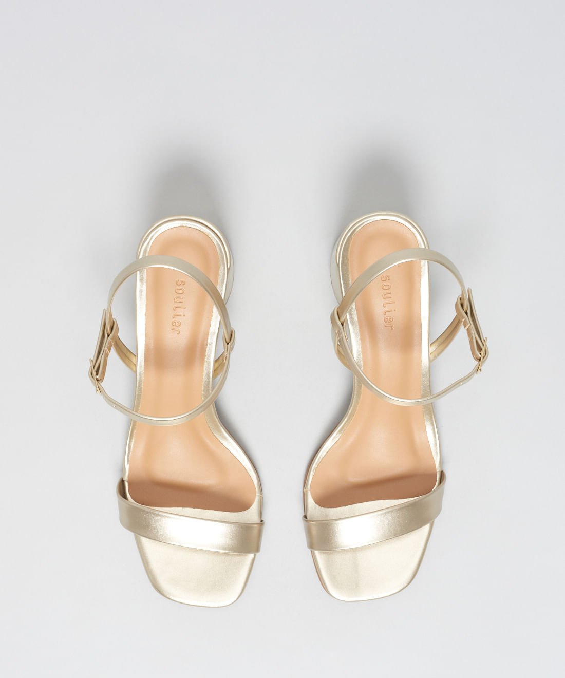 Sandalia Media Soft Bloco - Ouro Light Dourado 4