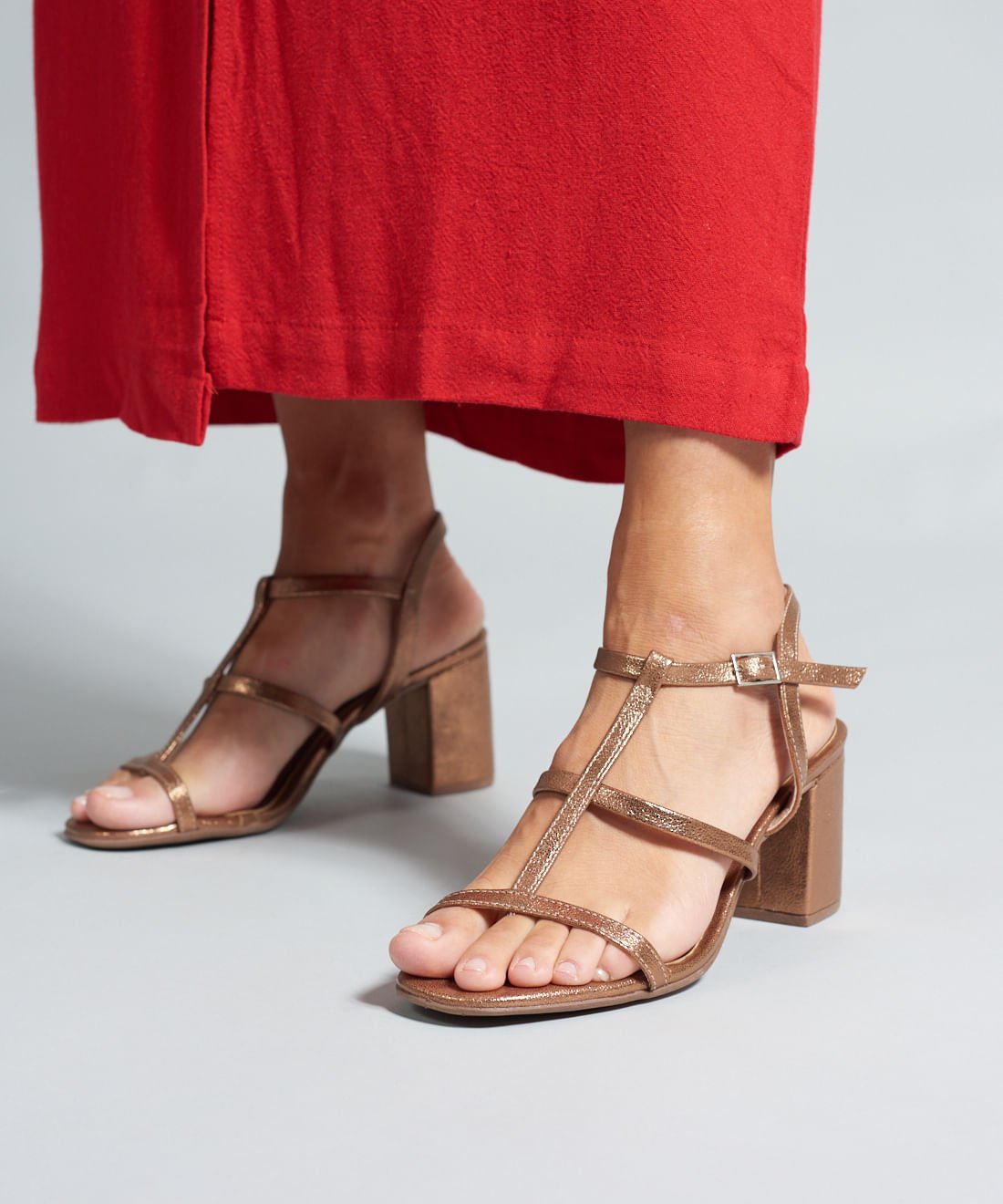 Sandalia Soft Salto Festa - Bronze Bronze 5