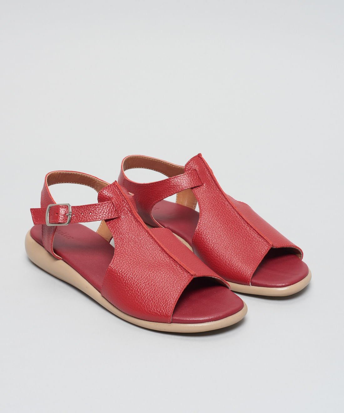 Rasteira Couro Patricia - Vermelho